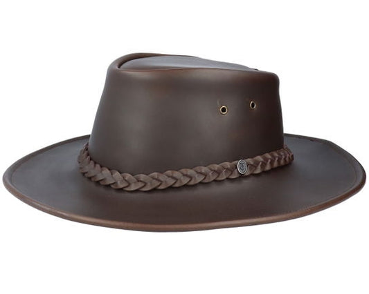 Wovencaps Unisex Brown Crushable Leather Traveller Hat