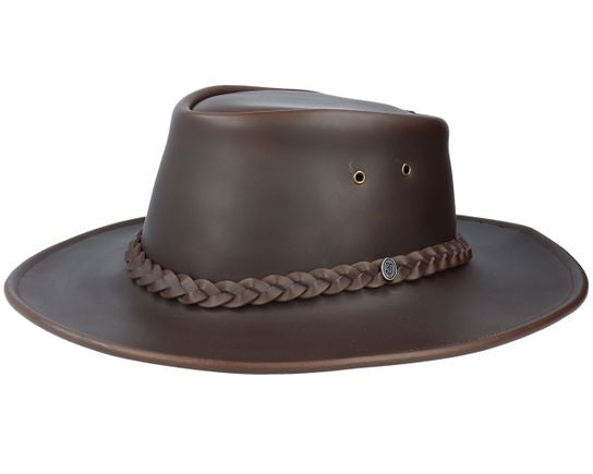 Wovencaps Unisex Brown Crushable Leather Traveller Hat