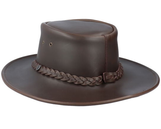 Wovencaps Unisex Brown Crushable Leather Traveller Hat