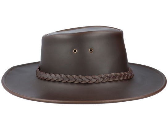 Wovencaps Unisex Brown Crushable Leather Traveller Hat