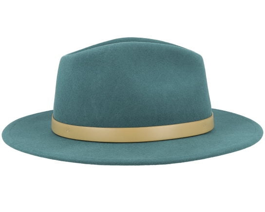Wovencaps Unisex Green Wool Felt Fedora Hat