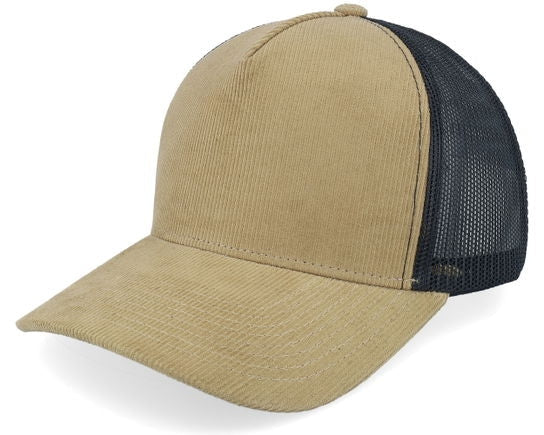Wovencaps Unisex Khaki Black A-Frame Trucker Cap